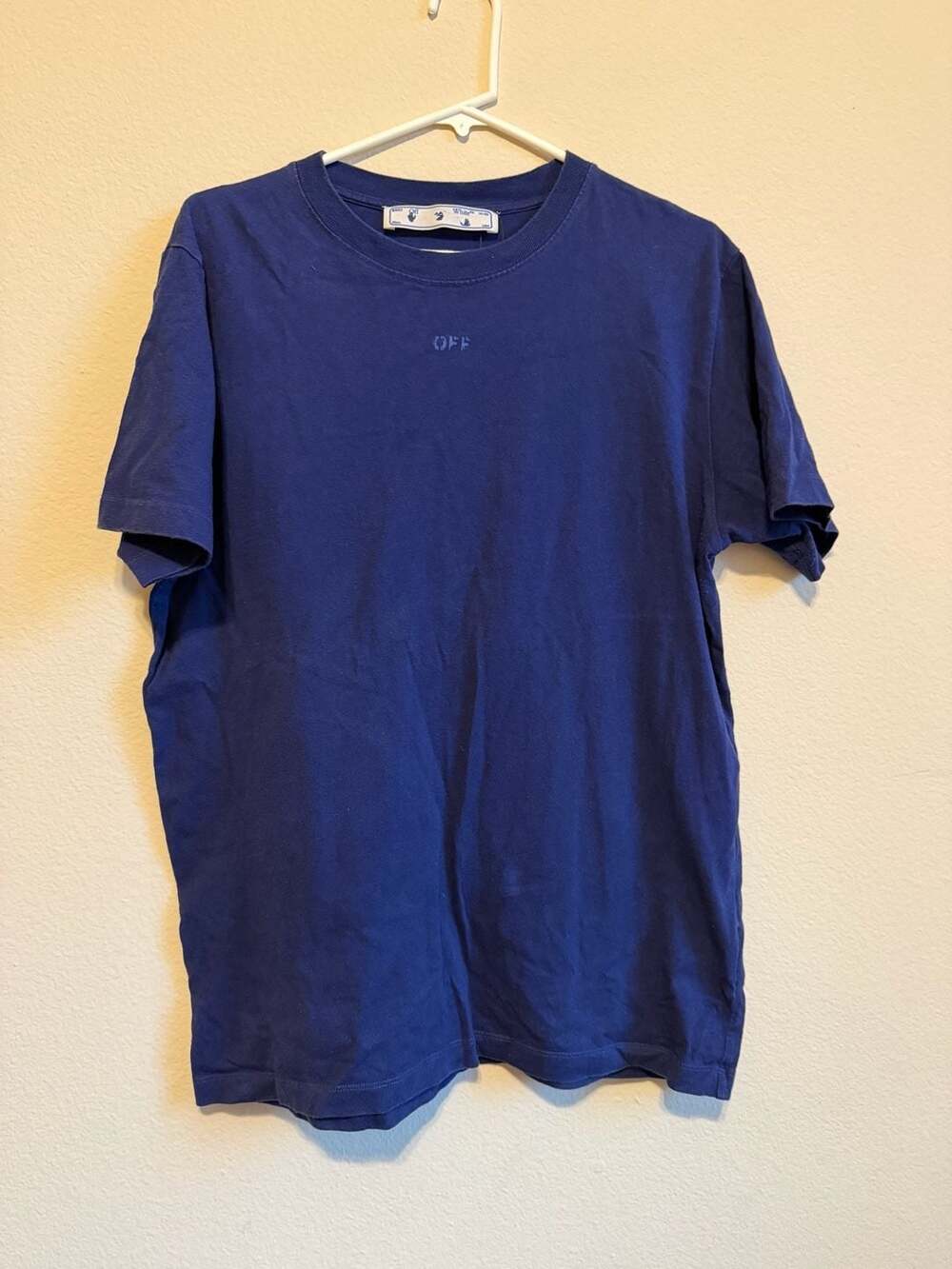 Off-White Rubber Arrow Slim Fit Navy Blue T-Shirt